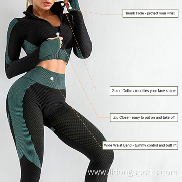 Crew Neck Long Sleeve Women Yoga Sport Sweatsuit